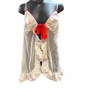 Victoria's Secret vintage polka dot chemise lingerie sexy little things NWOT